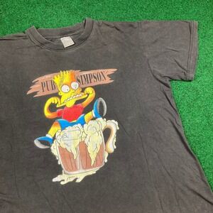 Vintage Bart Simpson Shirt Mens S Black Pub Simpson Duff Beer Funny Cartoon 90s